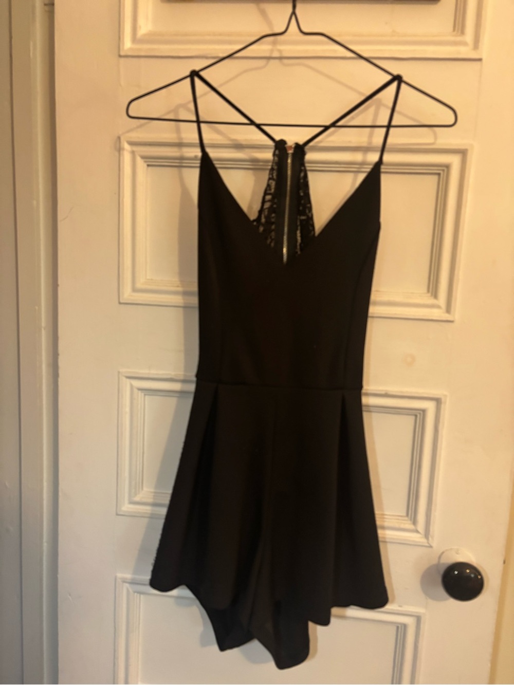 Revamped Black Strappy V-Neck Mini Romper